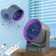 Desk Fan with LED Light and Remote Control, Smart Digital Display Quite Air Circulator Fan with 5 Speeds high air-flow ,Portable USB Fan Table Desktop Fan,Small Wall-Mounted Personal Cooling Fan for