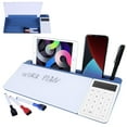 Small Desktop Glass Whiteboard with Basic Calculator, 12 LCD Display