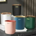 thumbnail image 1 of Small Desktop Trash Can Plastic Waste Bin for Home Workspace Kitchen Vanity Tabletop Green Gold, Ukhbmc | Blue, 1 of 9