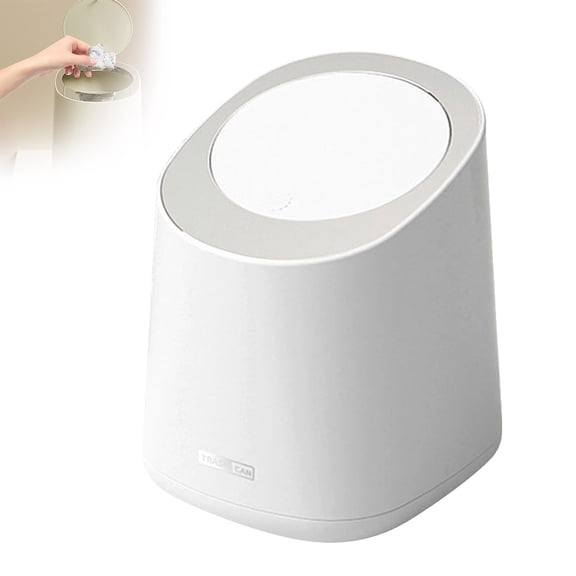Small Desktop Waste Bin with Lid Tiny Table Can for Living and Office Compact Mini Rubbish Container Practical Home Storage Bucket Modern Design