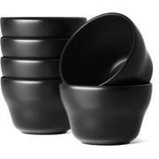 Small Dessert Bowls Chili Bowls 8 Ounce Bouillon Cups for Dessert Soup Dipping Sauce Coffee Cupping - Set of 6, Maze Black