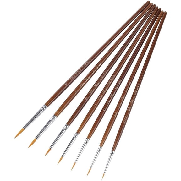 Small Detail Paint Brushes 7Pcs Miniature Paint Brush Set with 7 Sizes Tiny Liner Tips for Fine Painting Acrylic Watercolor Nail