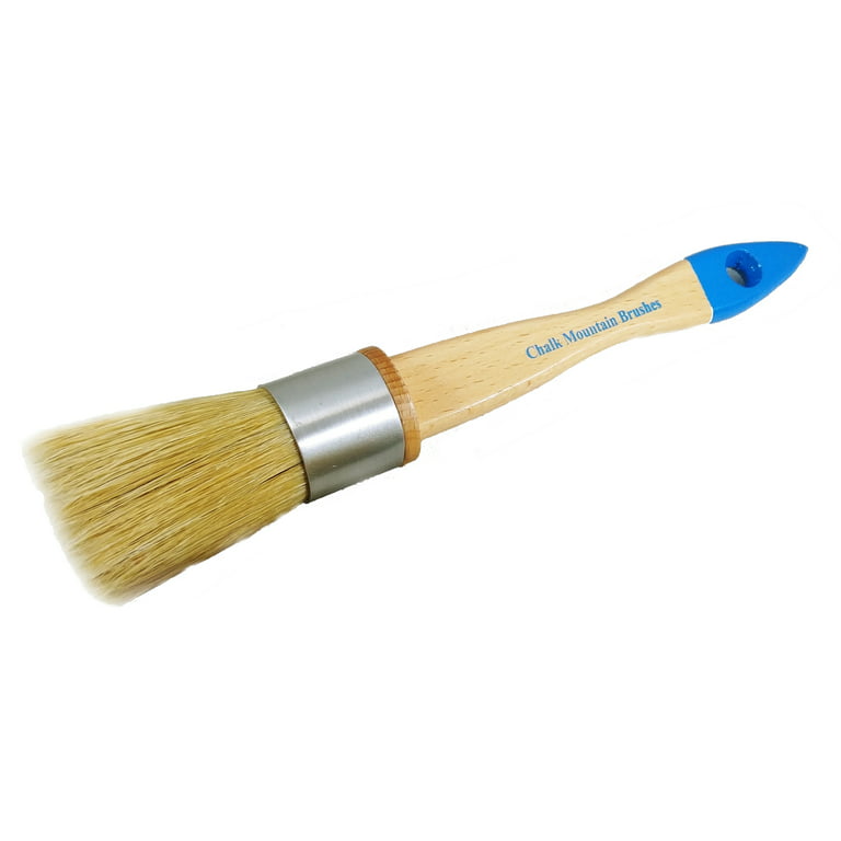 Discontinuing - Small Detailing Natural Boar Hair Bristle Paint Brush with Varnished Flat Handle