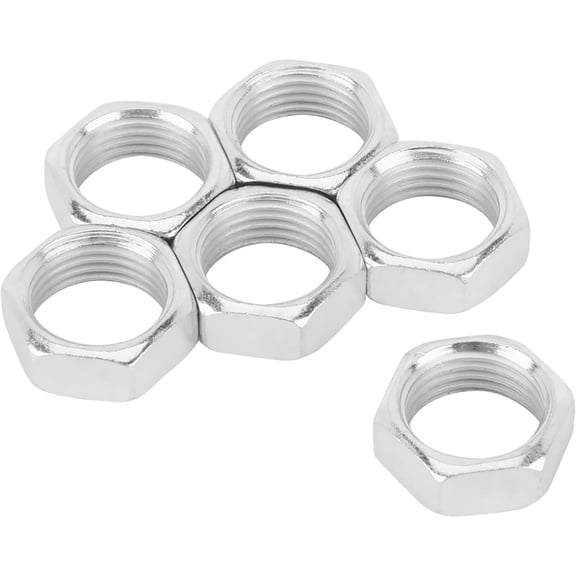 Small Diameter Steel Jam Nuts, 5/8-18, Right Hand Thread, Pack/6