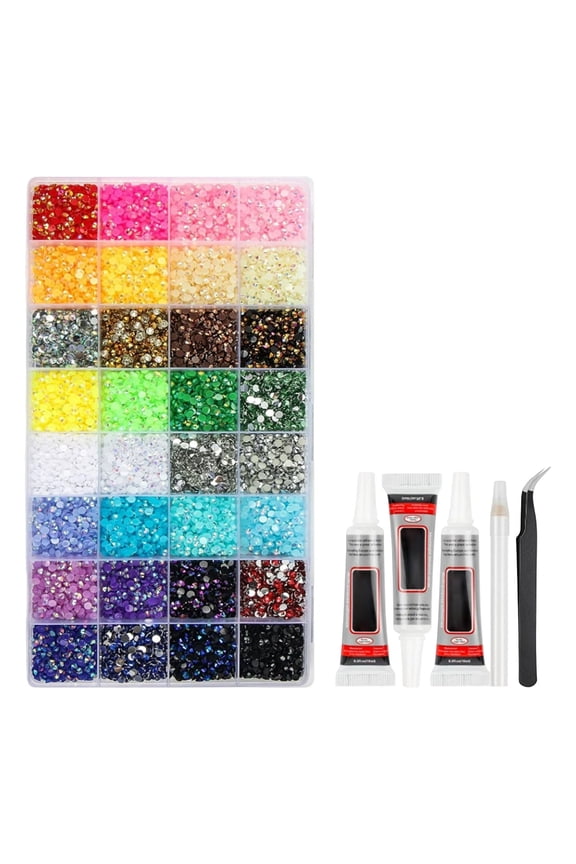 Small Diamond Art Kits,Bling Kit,Colorful DIY Resin Rhinestone Kit, Resin Jelly Rhinestones for Bedazzling, Multicolor 3mm Flatback Gems(Multicolor)