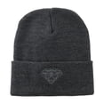 thumbnail image 1 of Small Diamond Embroidered Long Beanie - Grey OSFM, 1 of 5
