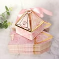 thumbnail image 1 of Small Diamond Shape Paper Gift Boxes with Ribbon | Folding Gift Box for Return Gifts, Wedding, Birthday, Engagement, Chocolate & Dry Fruit Packing (Pink) 20 Pcs, 1 of 6