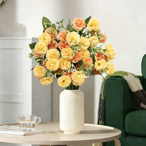 Small Dianthus High-End Artificial Hydrangea Carnation, Wedding Home Display Decoration (No Vase), Silk Flower