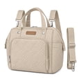 thumbnail image 1 of DEFAHN Small Diaper Bag Backpack,Baby Diaper Bag with 9 Pockets, 2 Insulated Pockets,Stroller Clip,Lightweight Convertible Tote Bag for Women Apricot, 1 of 7
