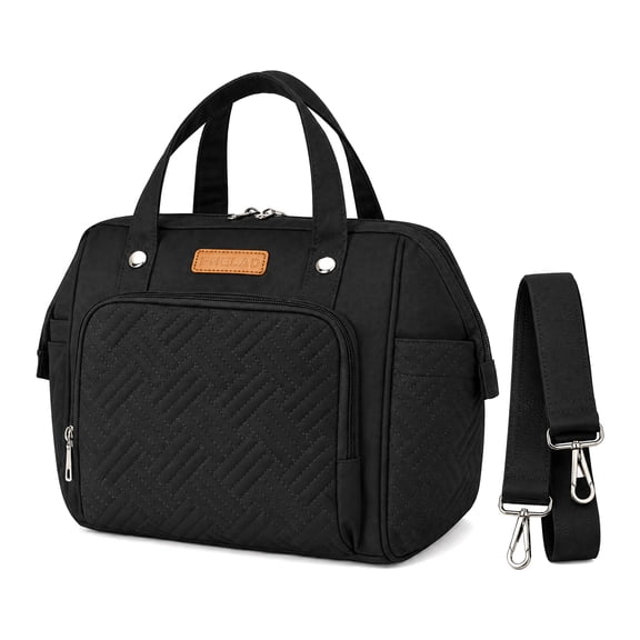 DEFAHN Small Diaper Bag Backpack,Baby Diaper Bag with 9 Pockets, 2 Insulated Pockets,Stroller Clip,Lightweight Convertible Tote Bag for Women Black
