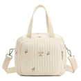 thumbnail image 1 of Small Diaper Bag Tote, Crossbody Diaper Bag Mini Purse with 7 Pockets, Travel Baby Bag for boys & Girls, 2 Bottle pocket, Off white, 1 of 4