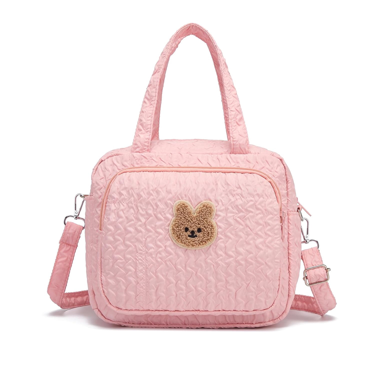 Small Diaper Bag Tote, body Diaper Bag Mini Purse with 8 Pockets, Travel Baby Bag for boys & Girls, 2 Insulated Pockets, Pink