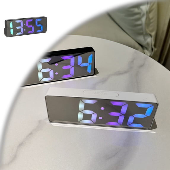 Small Digital Alarm Clock for Bedroom with Large Big Numbers , Electric Bedside Desk Clock with USB Charging Port, Brightness Dimmer, Adjustable Alarm Volume, USB-C Adapter Powered