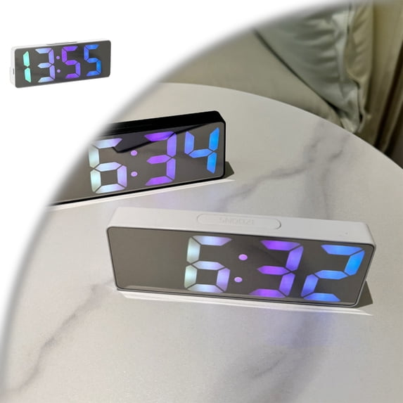 Small Digital Alarm Clock for Bedroom with Large Big Numbers , Electric Bedside Desk Clock with USB Charging Port, Brightness Dimmer, Adjustable Alarm Volume, USB-C Adapter Powered