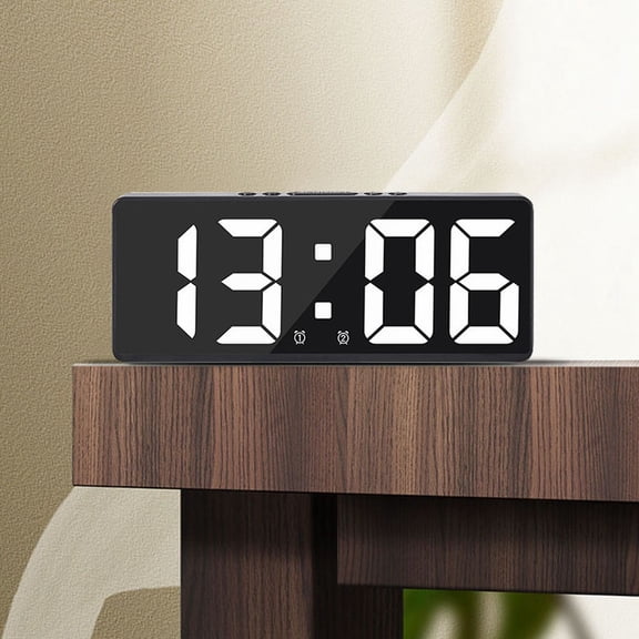 Small Digital Alarm Clock for Desk, Plug in Electric Large Numbers Clock Battery Backup for Bedrooms, Loud for Heavy Sleepers - Slim Clock for Table Office Modern Living Room
