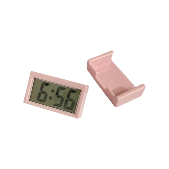 Small Digital Clock Adhesive Battery Powered LCD Desktop Bracket for ...