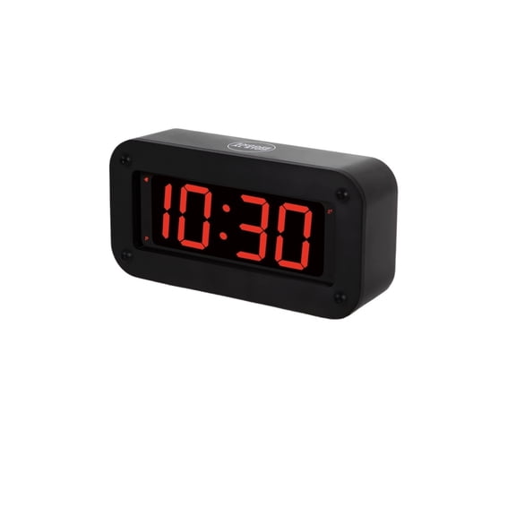 Small Digital Clock, Battery Operated, Alarm Clock for Bedroom, Includes DC Cable, Adjustable Brightness, Snooze, 12/24Hr