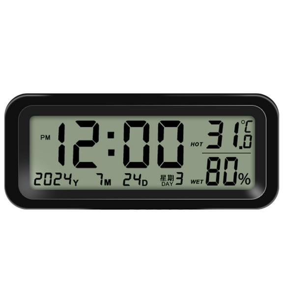Small Digital Clock,Car Dashboard Clock Rechargeable, Car Truck Dashboard Time Date Temperature Humidity Display