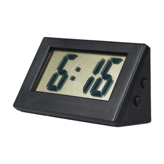ABS LED Digital Desk Clock, Small Battery Powered Table Watch for Bedroom, Black