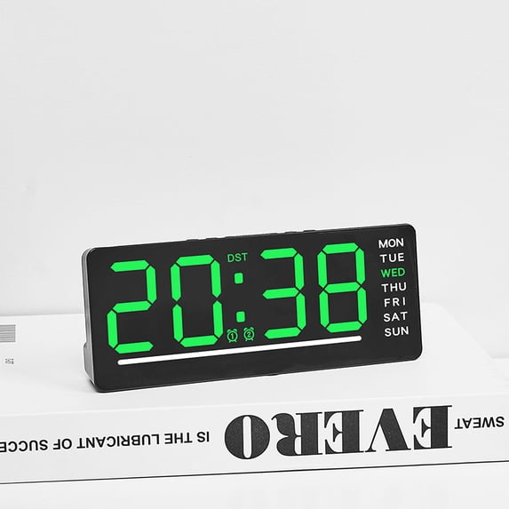 Small Digital Clock Large Display, LED Alarm Clocks with Date, Week ...