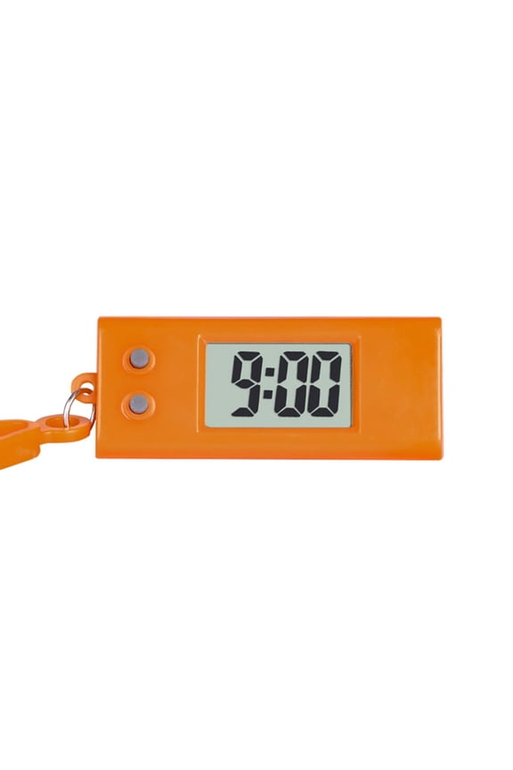 Small Digital Clock, Mini Digital Clock, Keychain Display, 3X1 in Lcd Screen, Silent Alarm Clock, Bright Orange Exterior, Everyday Carry, 1 Pc