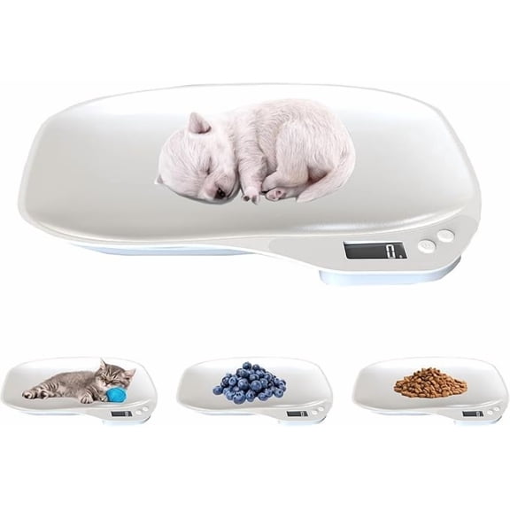 Small Digital Pet Scale LED Display Battery Operated Mini Electronic Weight Scale For Kittens Puppies Hamsters Kitchen (white )