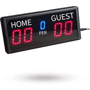 Small Digital Scoreboards, Change Scores Wirelessly, Ideal for Any Kinds of Indoor Games / Sports, 5 Digits Score Keeper with Scores 0-99 & Periods 0-9, 5-Level Brightness, Wall Mount & Tabletop