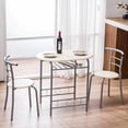 thumbnail image 1 of Small Dining Table Sets for 2, Paint Kitchen Dining Set Table and 2 Chairs with Metal Frame and Wine Rack, Compact Space Industrial Breakfast Nook Dining Set for Apartment Kitchen, JA1542, 1 of 9