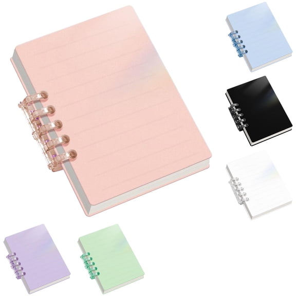 Small Discbound Notebook Removable Loose Leaf Memo Refillable Scratch Pad for Office Journaling
