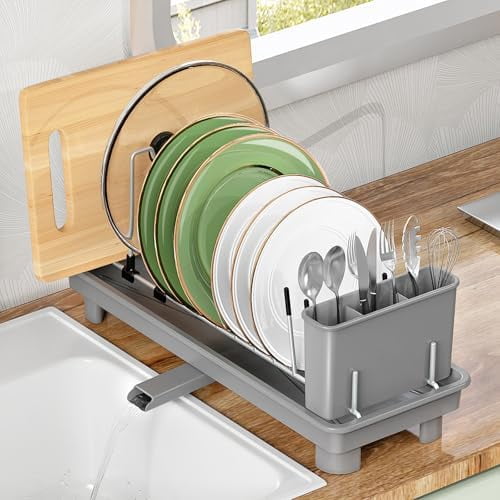 Small Dish Drying Rack for Kitchen Counter, Compact Dish Rack with ...