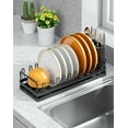 thumbnail image 1 of Small Dish Drying Rack for Kitchen Counter, Dish Drainer Rack with Dish Drying Mat, Anti-Rust Dish Plate Organizer with Cutlery Holder for Kitchen Cabinets, RVs, Small Apartment Kitchens, 1 of 4