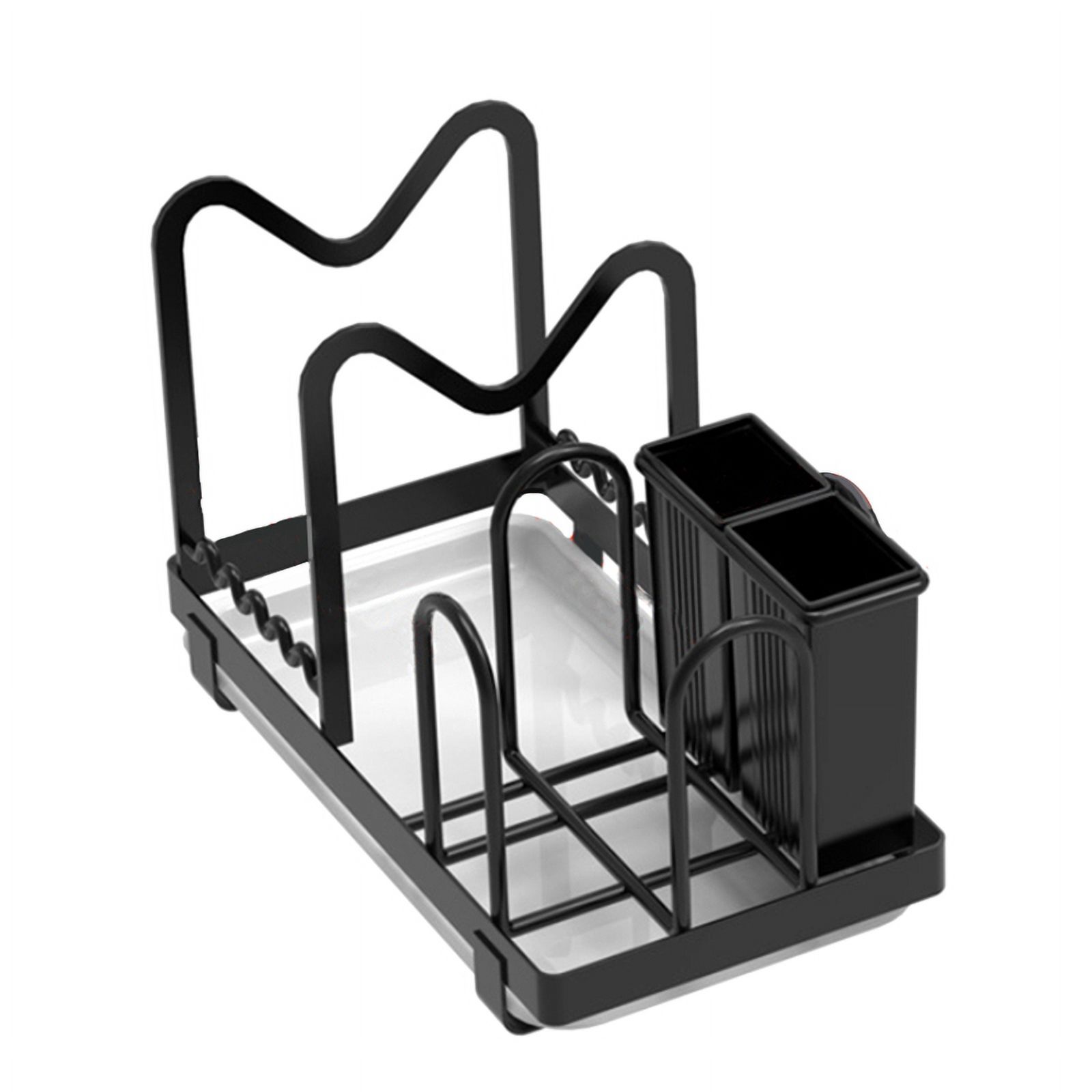 Small Dish Drying Rack Kitchen Sink Drainer Organizer Cutlery Utensils Spoon Holder Counter Storage Tableware Drainboard,1 x Small Dish Drying Rack,Black