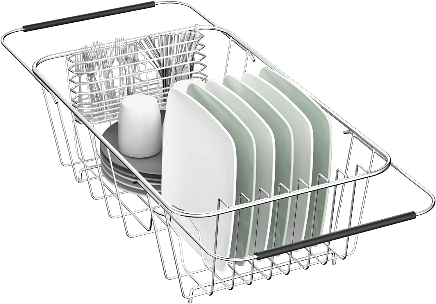 Small Dish Drying Rack in Sink Adjustable 14.96 to 20.59