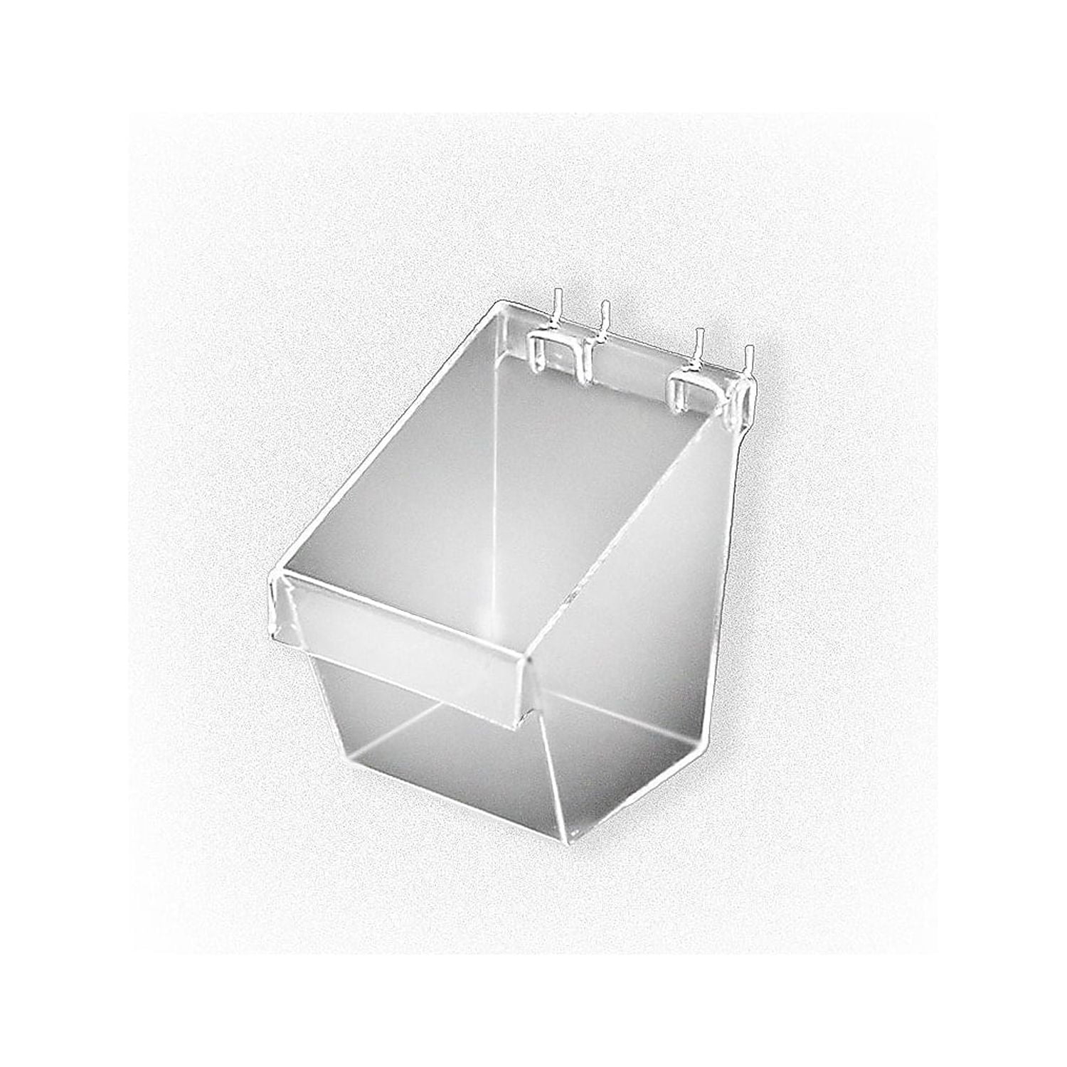 Small Clear Acrylic Display Bucket with Metal U-Hooks
