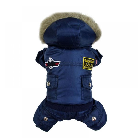 Small Dog Apparel Airman Fleece Winter Coat Snowsuit Hooded Jumpsuit Waterproof
