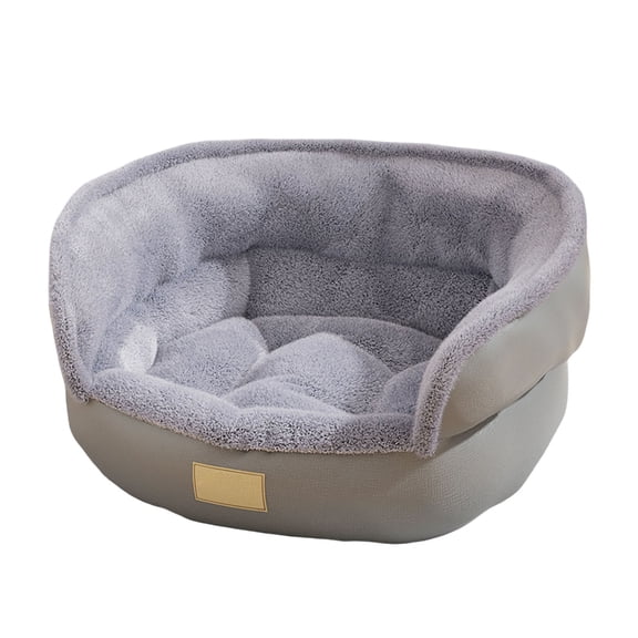 Small Dog Bed for Small Dogs, Round Cat Bed for Indoor Cats - Extra Soft Plush Pet Bed for Puppy & Kitten, Machine Washable with Anti-Slip Water-Resistant Bottom (19.7 Inches)