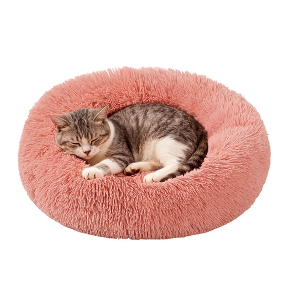Small Dog Bed Washable, Dog Bed for Small Dogs 16 Inch Donut Bed for Dogs Calming Dog Bed Anti Relaxation Dog Bed Washable Cat Bed for Indoor Cats Watermelon Red, 1 Pack