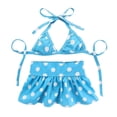 thumbnail image 1 of Small Dog Bikini,Summer Pet Swimsuit Puppy Bathing Dress Beach Clothes, Hawaiian Party Pet Costume Outfit for Puppy Cat Kitten Blue Polka Dots M, 1 of 5