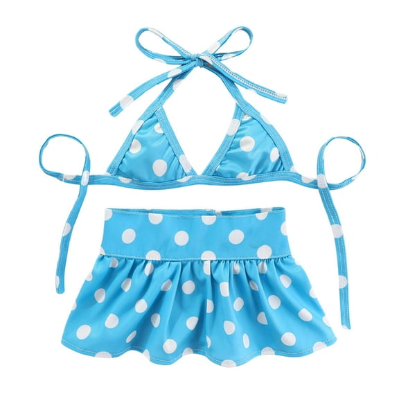 Small Dog Bikini,Summer Pet Swimsuit Puppy Bathing Dress Beach Clothes, Hawaiian Party Pet Costume Outfit for Puppy Cat Kitten Blue Polka Dots XS