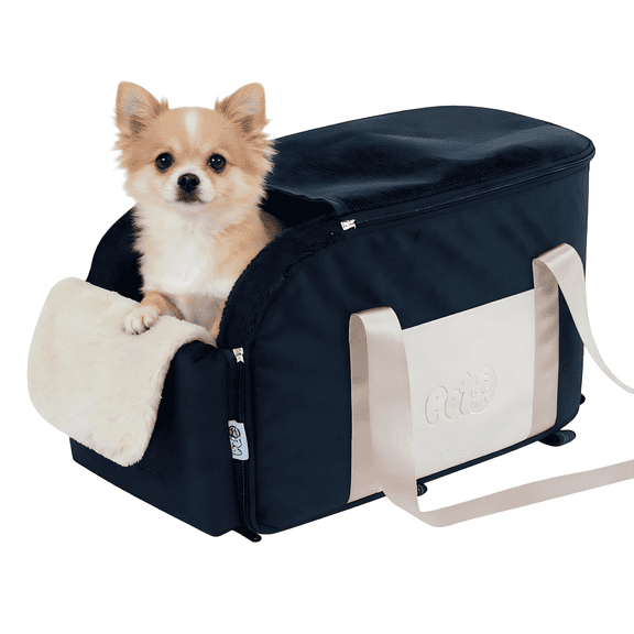 Small Dog Car Seat for Center Console, 11lbs Weight Capacity, Dog Car Seats for Small Dogs with Non-Slip Bottom & 2 Installation Methods, Washable Anti-Anxiety Dog Bed with Driver's View