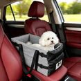 thumbnail image 1 of Small Dog Car Seat for Center Console, 3-in-1 Non-Slip Pet Travel Seat and Carrier, Portable and Machine-Washable Dog Booster Seat for Small Dogs Under 11 lbs,Gray, 1 of 8