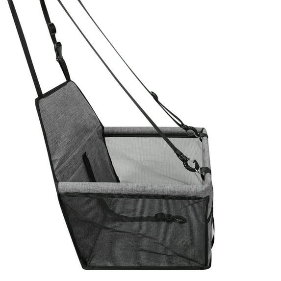 Dog Car Seat, Portable Pet Booster Car Seat with Clip-On Safety Leash and Support Stick, Perfect for Small Pets, Black