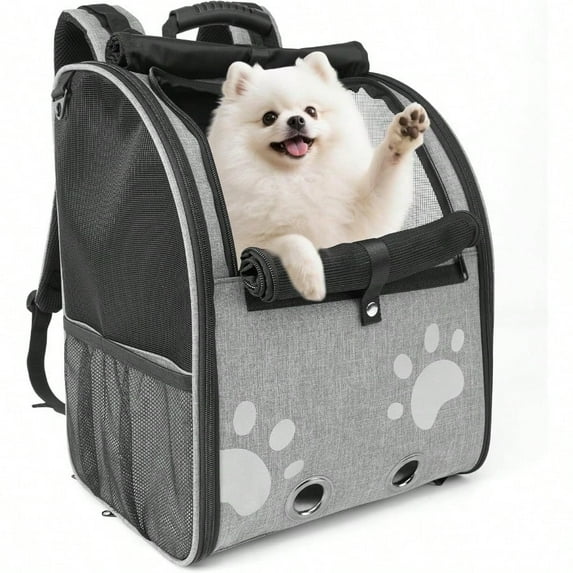 Small Dog Carrier Backpack Breathable Cat Carrier Large Space Ventilated Mesh Small Dog Travel Pet Backpackfor Hiking Walking Outdoor Dogs Up To 13 Lbs Cats Up To 17 Lbs Grey .