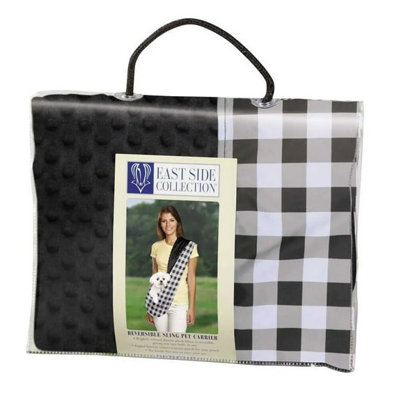 Small Dog Cat Pet Reversible Sling Carrier Soft Stylish Patterns Comfortable (Plaid)