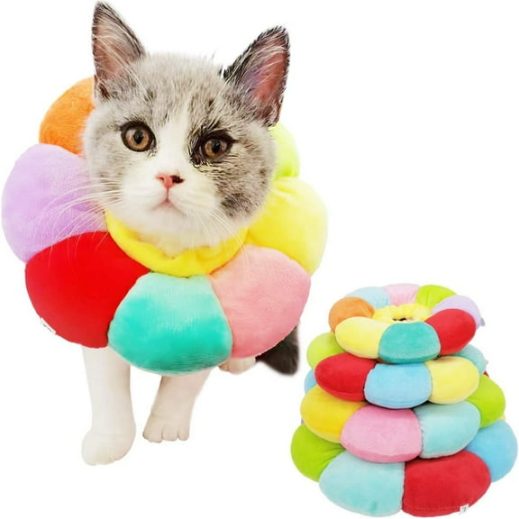Small Dog Cat Recovery Collar Cute Post Surgery Neck Cone Adjustable Pet E-Collar Wound Healing Elizabethan Surgery Recovery Protective Cone for Small Pets