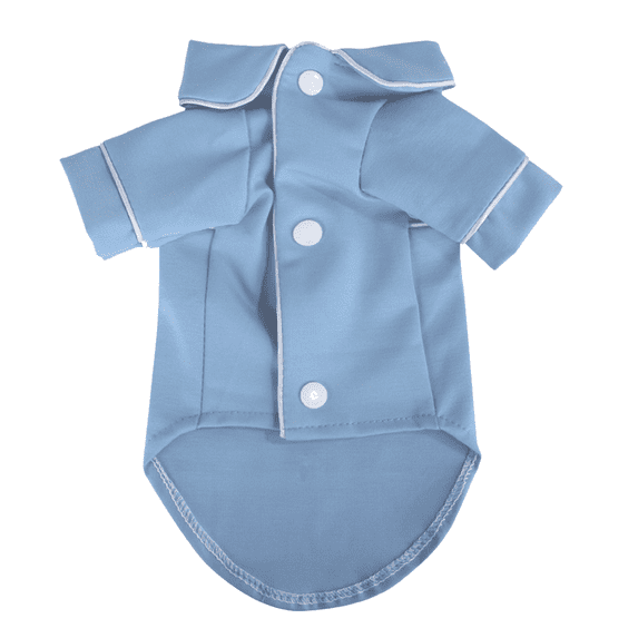Small Dog Cats Pajamas Silk, Soft Pet Shirts Loungewear Puppy Pjs Clothes for Dogs - Blue