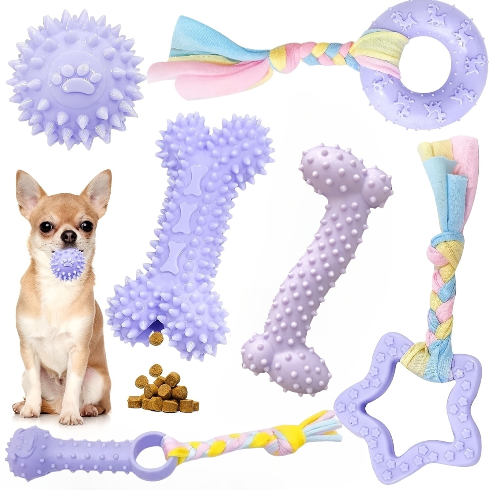 Small Dog Chew Toys with Rubber and Rope Keep Hands Busy Dispensing ...