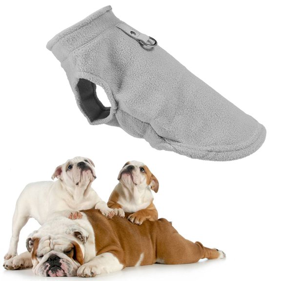 OATIPHO Grey Dog Costume Warm Waterproof Vest with Convenient Leash Ring