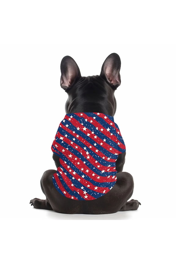 Small Dog Clothes Patriotic Stars Stripes Pet Shirt Lightweight Dog T-Shirt for Small Medium Large Dogs Fourth of July Xs Single Pack