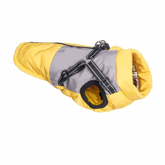 Small Dog Coat with Harness Built in for Winter, Waterproof Puffer Jacket Vest for Small Medium Breeds, Easy Walk Warm Gear for Chihuahua Yorkie Puppy